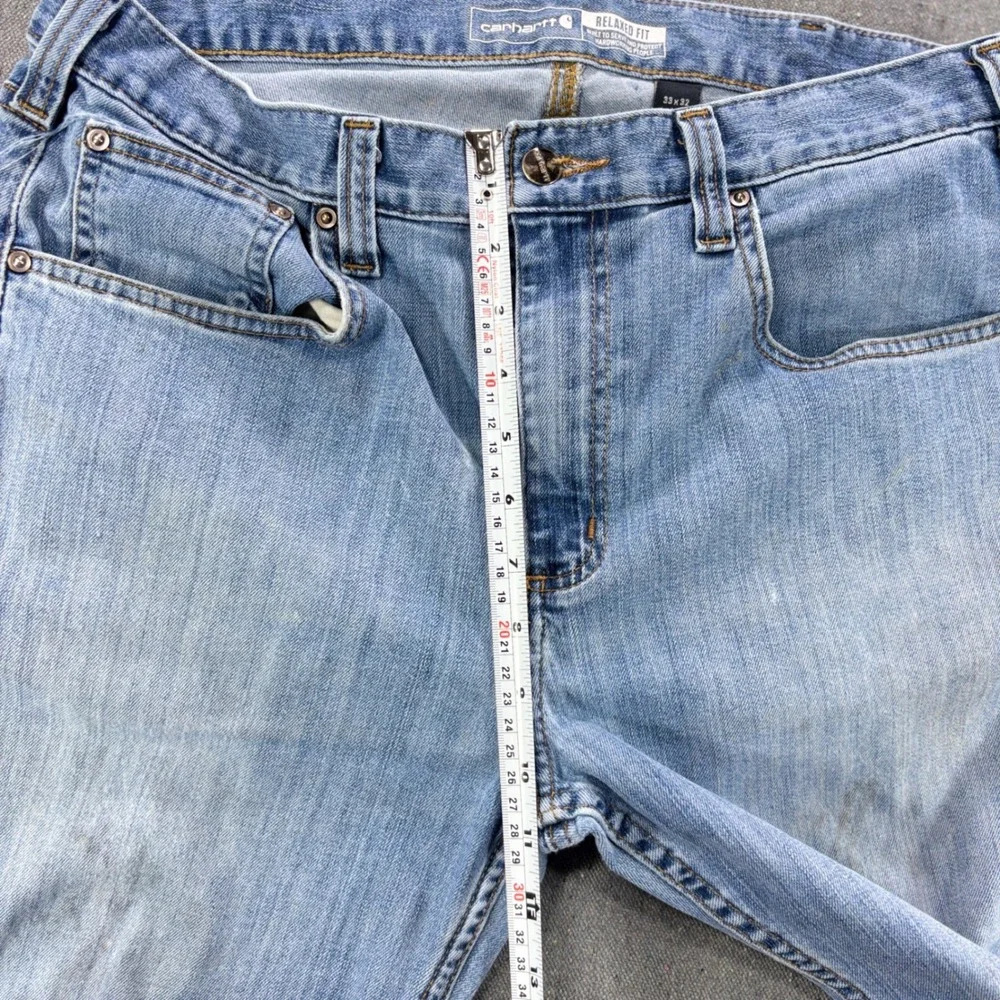 Vintage Carhartt Distressed Light Wash Patina Raw Hem Jeans